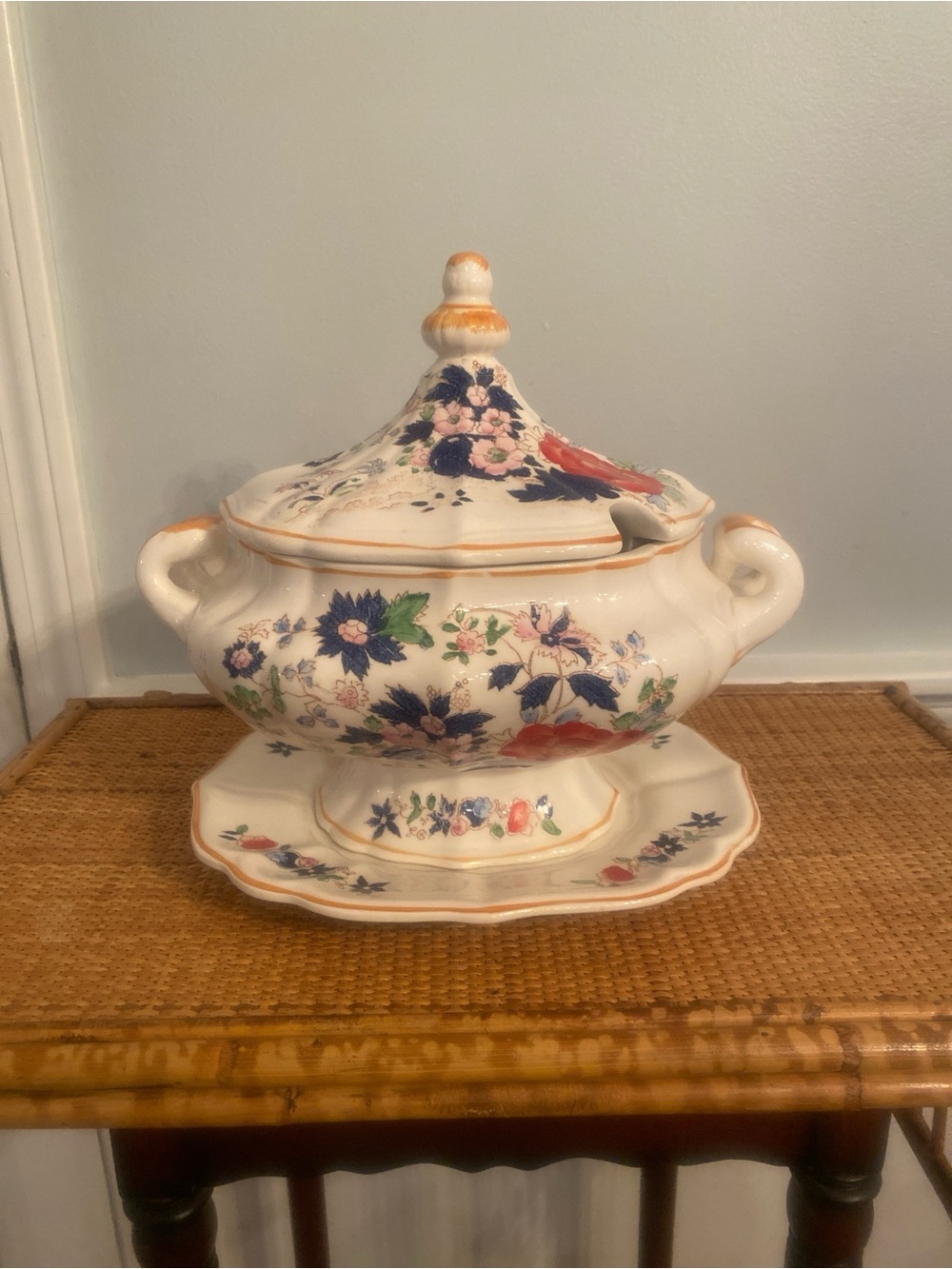 Vintage Floral Tureen w/Lid & Underplate - Made in Japan